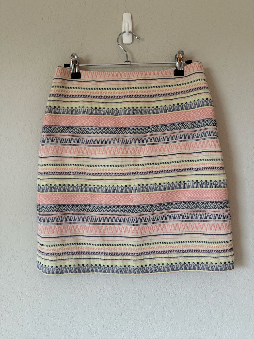 LOFT Striped Pastel Knit Pencil Skirt - Pink, Cream & Gray